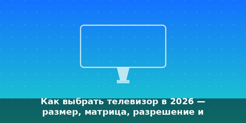 Как выбрать телевизор в 2026 — размер, матрица, разрешение и…
